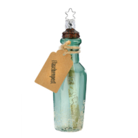Flaschenpost, Christbaumschmuck aus Glas, von Hand bemalt, Inge Glas