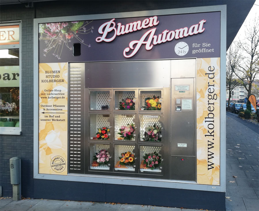 Blumenautomat Blumen in Kiel kaufen bei Kolberger, Blumenstrauß kontaktlos