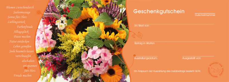 Blumen - Gutschein aus Kiel vom Meisterflorist Kolberger