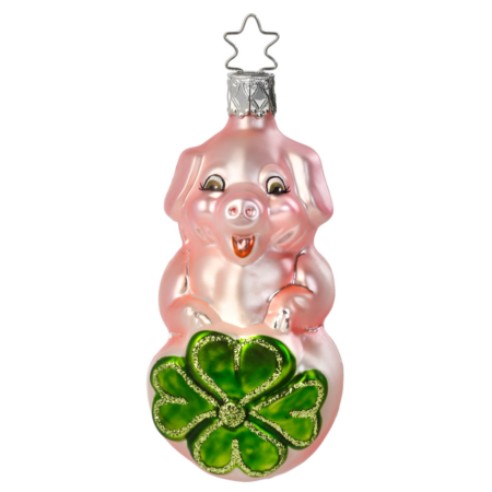 Glücksschwein aus Glas von Inge Glas für den Weihnachtsbaum