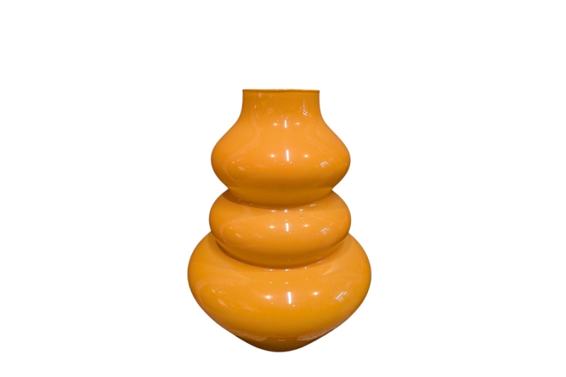 hohe Glasvase geschwungen, Farbe orange