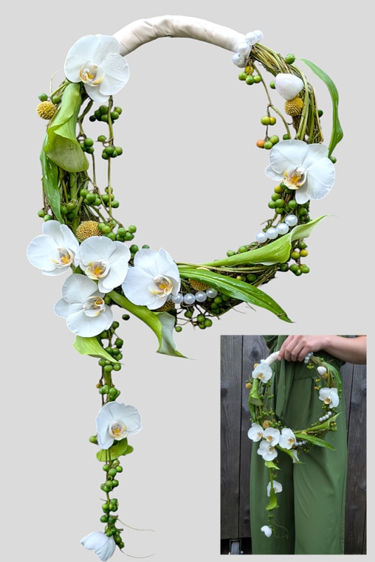 Brautkranz mit weißen Orchideen